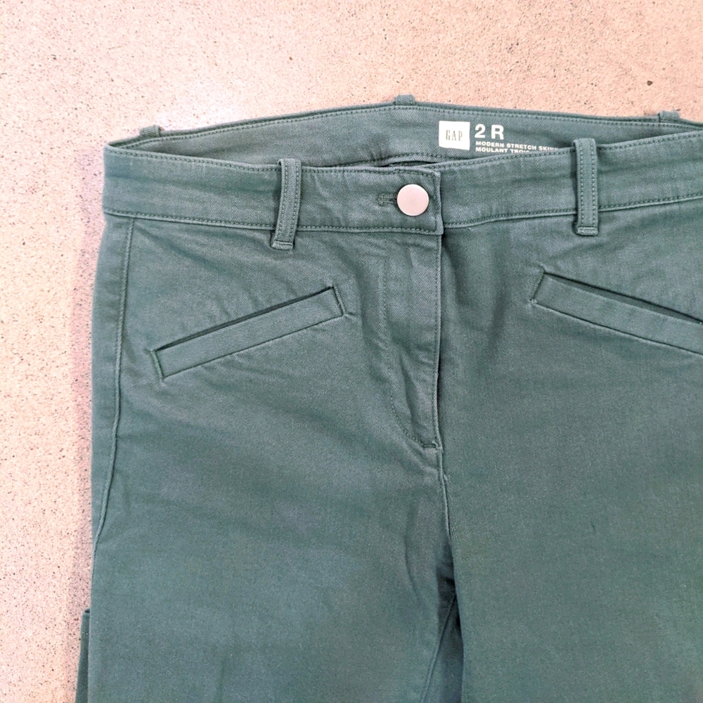 Gap teal stretch skinny crop pants